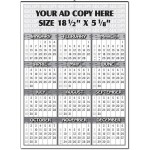 Logo Printed Yearly Calendar w/Top Ad & Large Months