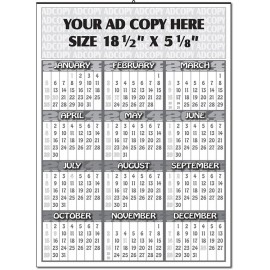 Logo Printed Yearly Calendar w/Top Ad & Large Months