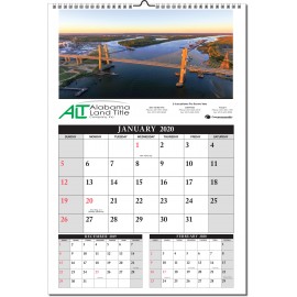 3 Month View Wall Calendar-12 Custom Photos Custom Imprinted