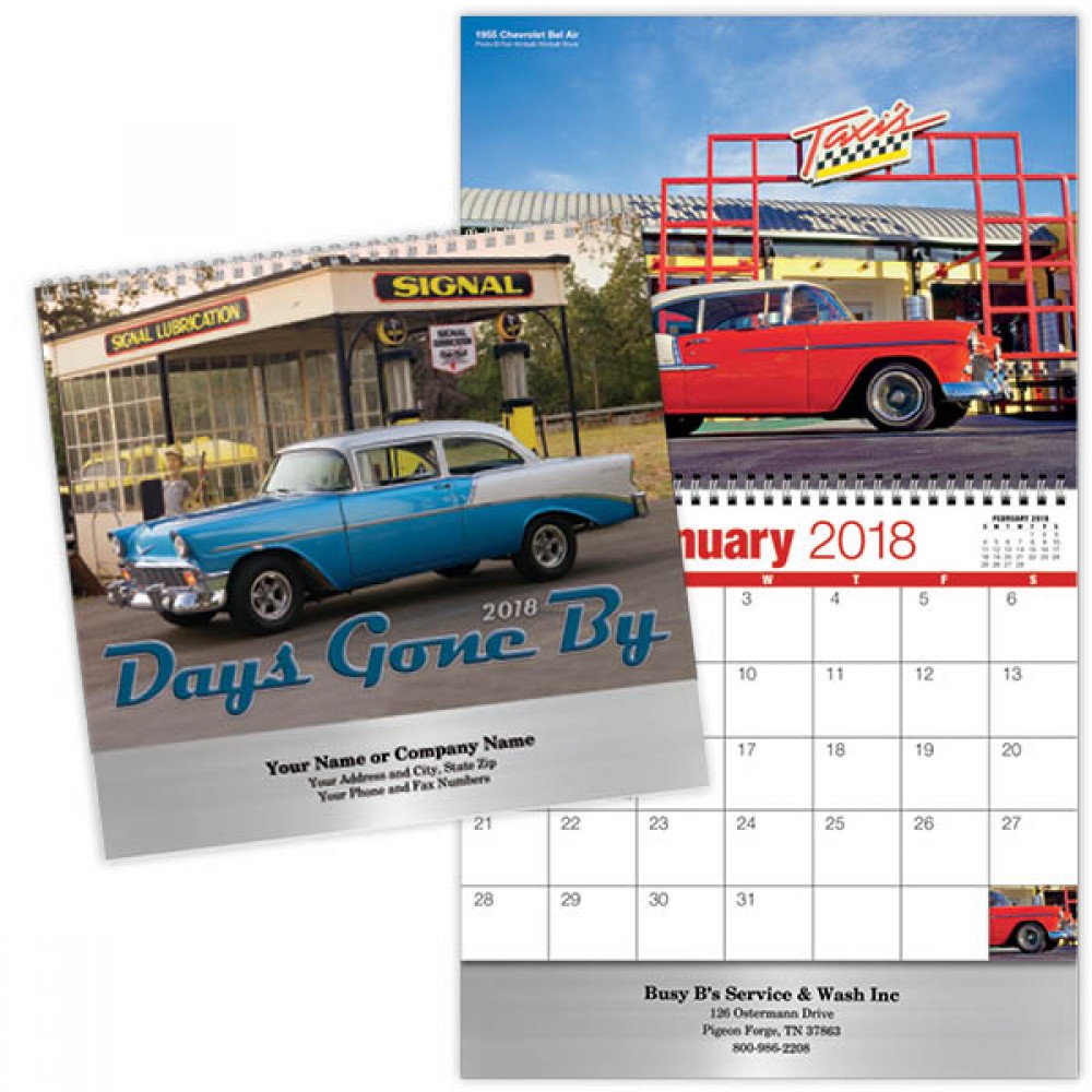 Full Color Days Gone By Spiral Wall Calendar with Logo Full Color Days Gone By Spiral Wall Calendar with Logo