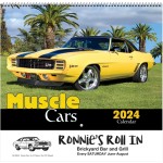 Muscle Cars Wall Calendar - Spiral: 2024 Logo Printed