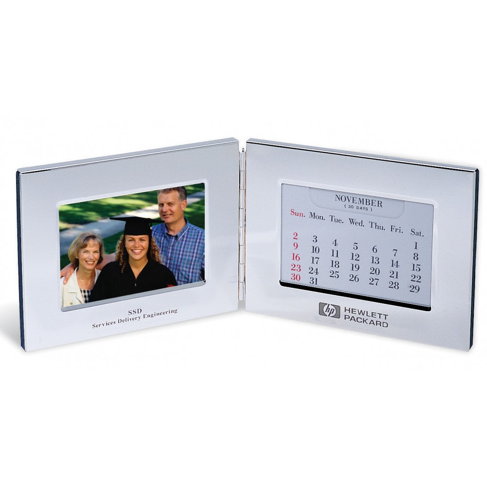 Silver Strand Picture Frame & Calendar (6 3/4"x5 1/8") Logo Printed Silver Strand Picture Frame & Calendar (6 3/4"x5 1/8") Logo Printed