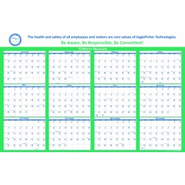 Logo Printed Horizontal Laminated Wall Planner (24" x 37")