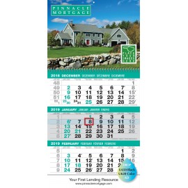 Custom 3-Month Signature Wall Calendar Logo Printed