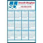 3 Row Yearly Calendar w/Color Combination & Large Ad Area Custom Imprinted