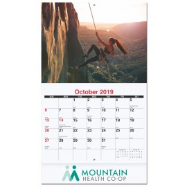 Active Lifestyle Monthly Wall Calendar w/Staples (10 5/8"x18") Logo Printed
