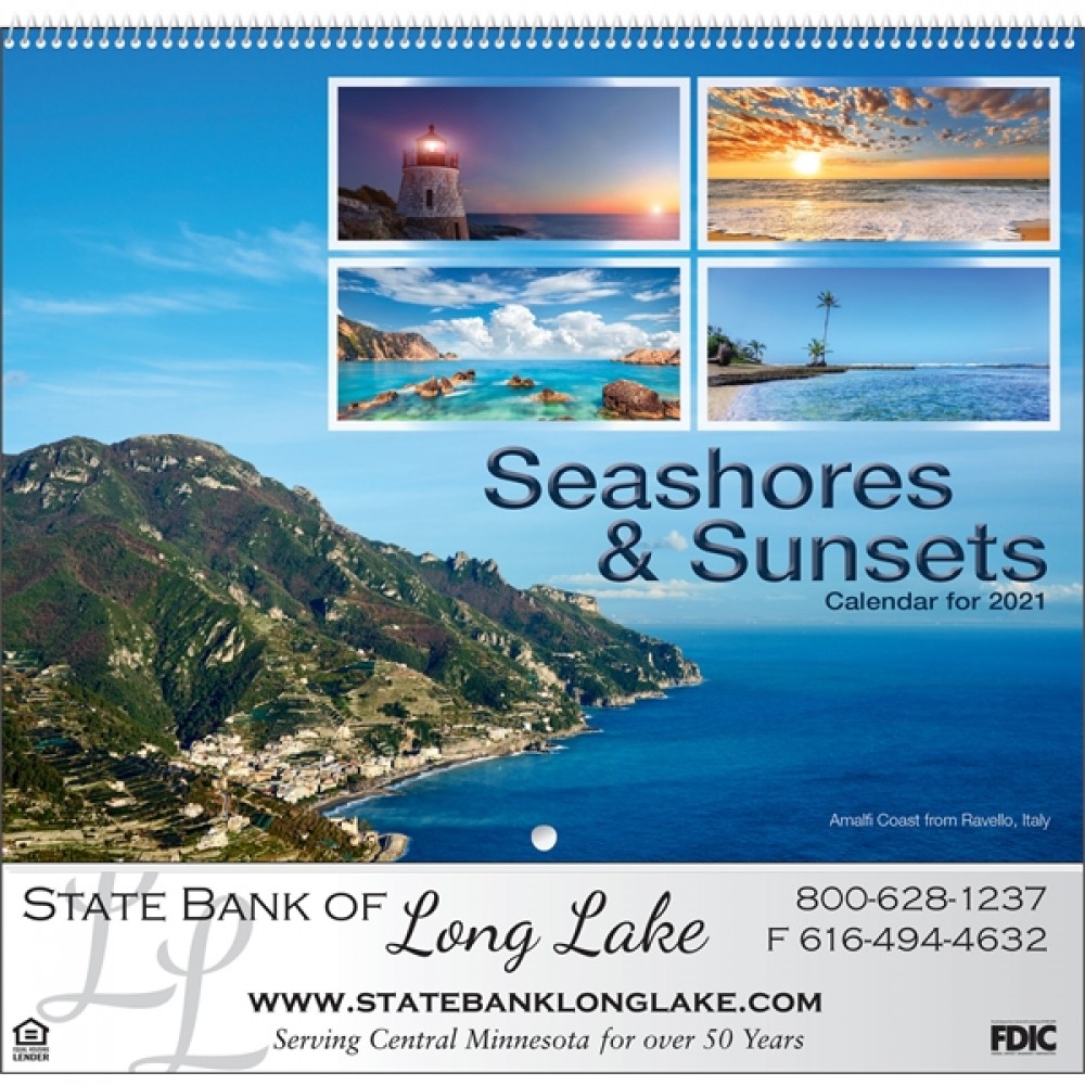 Logo Printed Seashores & Sunsets 12 Subject Appointment Calendar