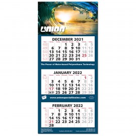 Three Month Four Panel Calendar Custom Printed