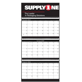 Personalized 3-Month View Wall Calendar (16" x 34")  Personalized 3-Month View Wall Calendar (16" x 34")
