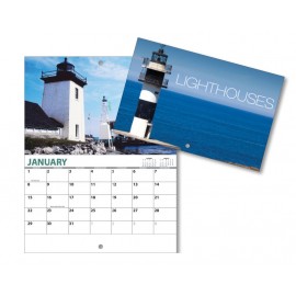 13 Month Mini Custom Photo Appointment Wall Calendar - LIGHTHOUSES Custom Imprinted