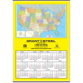Custom Imprinted Jumbo United States Map Wall Calendar