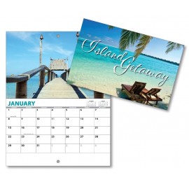 13 Month Mini Custom Photo Appointment Wall Calendar - ISLAND GETAWAY Custom Imprinted