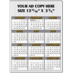 Custom Imprinted Yearly Calendar w/Top Ad Space