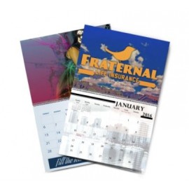 Custom Imprinted 8.5" x 11"- 38 page - 11" x 8.5" Spiral Bound Custom Wall Calendar - 38 Pages