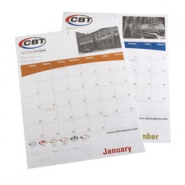 Custom Imprinted 12 Month Large Wall Calendar (Padded)