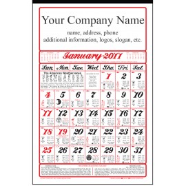 Logo Printed Almanac Calendar (Full Size / Six Sheet)