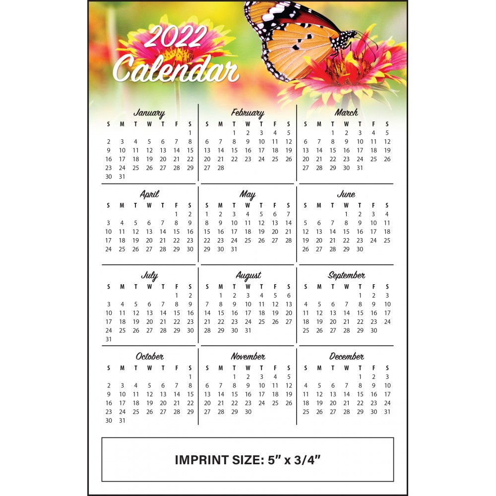 Mini Calendar Card with Magnet Custom Printed