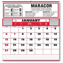 Blank Memo Half Apron Calendar w/Centered Numbers Logo Printed