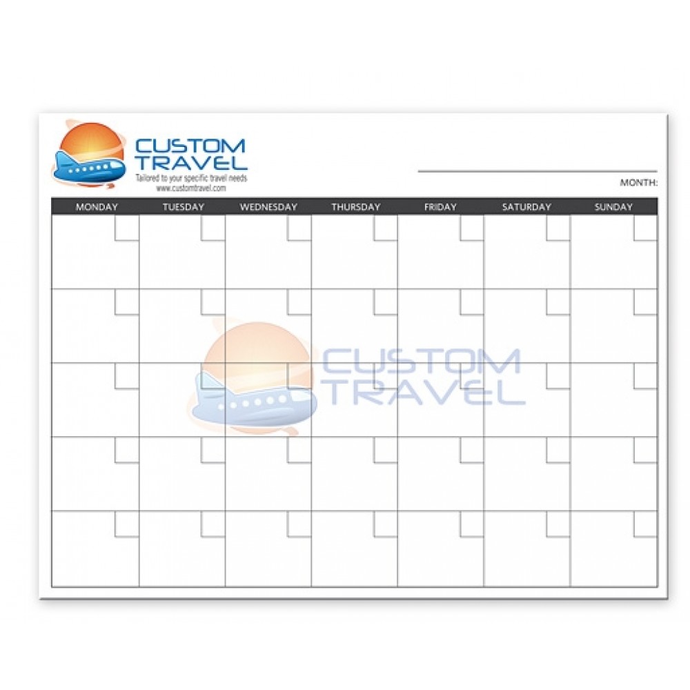 Wall Calendar, Small Dry Erase Logo Printed Wall Calendar, Small Dry Erase Logo Printed