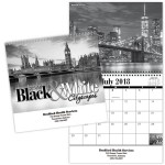 Black & White Wall Calendar Spiral Custom Imprinted
