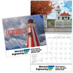 Logo Printed Lighthouses Wall Calendar Spiral