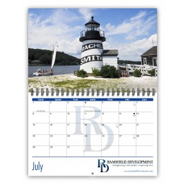 Letterbox Wire-Bound 18-Month/19-Photo Compact Wall Calendar Custom Imprinted