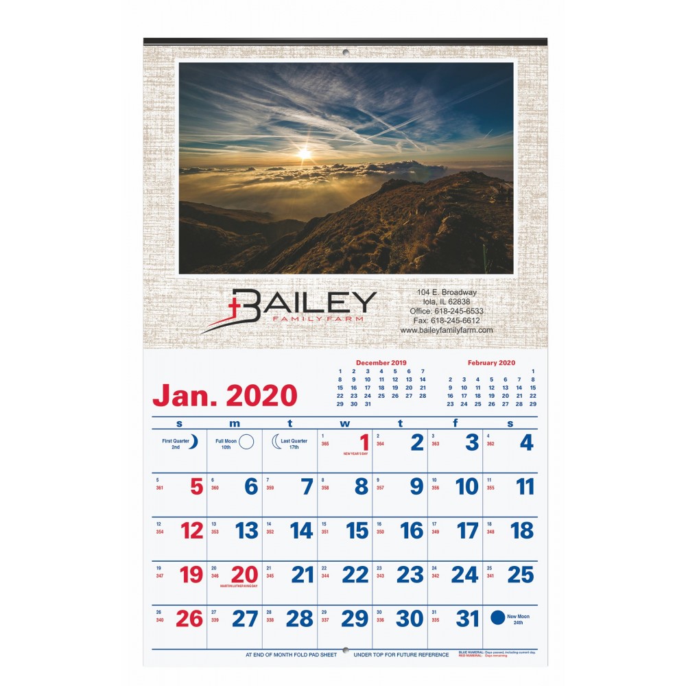 Modern Utility Calendar Custom Printed