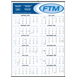 27"x38" Year At A Glance Wall Calendar (1 3/4"x13/16" Memo Box) Logo Printed  27"x38" Year At A Glance Wall Calendar (1 3/4"x13/16" Memo Box) Logo Printed