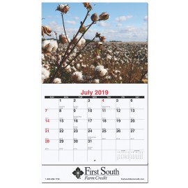 Logo Printed Agriculture Monthly Wall Calendar w/Staples (10 5/8"x18")