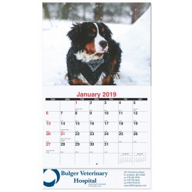 Logo Printed Furever Friends Monthly Wall Calendar w/Staples (10 5/8"x18")