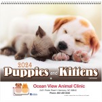 Puppies & Kittens Wall Calendar - Spiral: 2024 Custom Printed