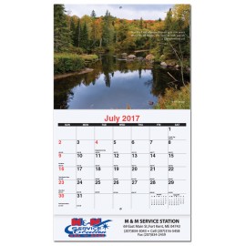 Bible Verses Monthly Wall Calendar w/Stapled (10 5/8"x18") Custom Imprinted