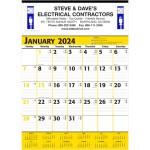 Commercial Planner Wall Calendar - Yellow & Black: 2024, 2+ Imprint Colors Custom Printed