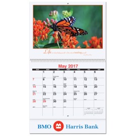 Logo Printed Motivations Monthly Wall Calendar w/Coil Bound (10 5/8"x18")  Logo Printed Motivations Monthly Wall Calendar w/Coil Bound (10 5/8"x18")