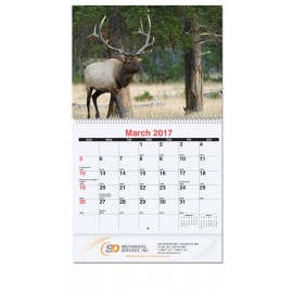 Personalized Wildlife Monthly Wall Calendar w/Coil Bound (10 5/8"x18")