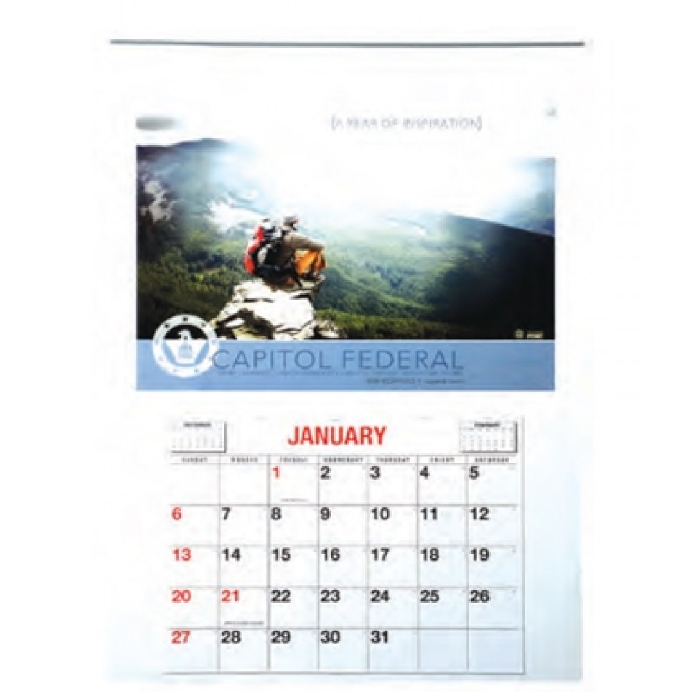 Custom Imprinted Stitched Wall Calendars - 12 Months