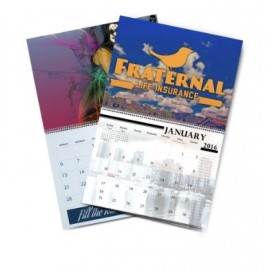 Logo Printed 9" x 12" - 24 page - Custom Color Wall Calendar - 28 Pages - 100lb. Gloss Text