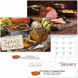 Promotional Full Color Taste Of The Month Spiral Wall Calendar