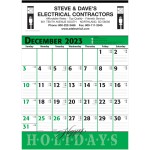 Commercial Planner Wall Calendar - Green & Black: 2024, 1 Color Imprint Logo Printed