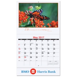 Logo Printed Motivations Monthly Wall Calendar w/Stapled (10 5/8"x18")