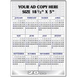 Yearly Calendar w/Top Ad Space & Bottom Year Custom Printed