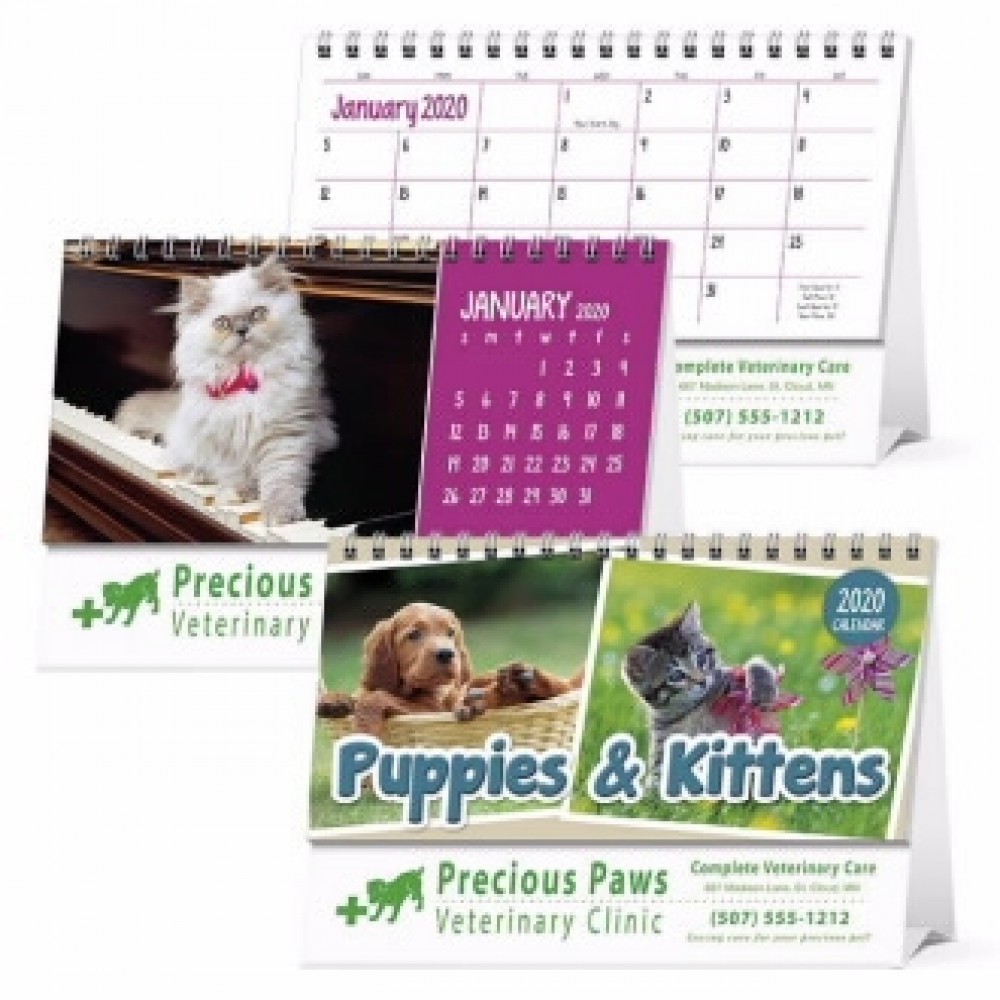Triumph Puppies & Kittens Desk Calendar Logo Printed Triumph Puppies & Kittens Desk Calendar Logo Printed