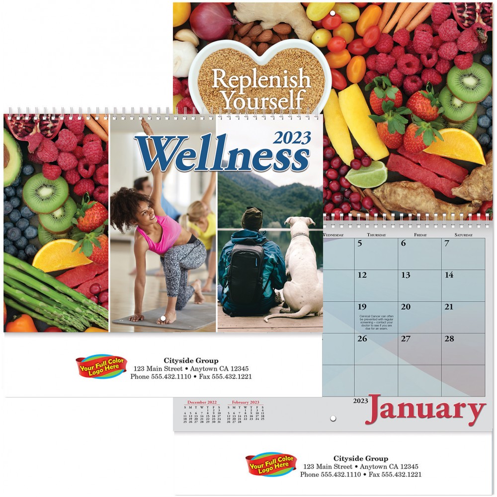 Full Clr Wellness Wall Calendar Logo Printed Full Clr Wellness Wall Calendar Logo Printed