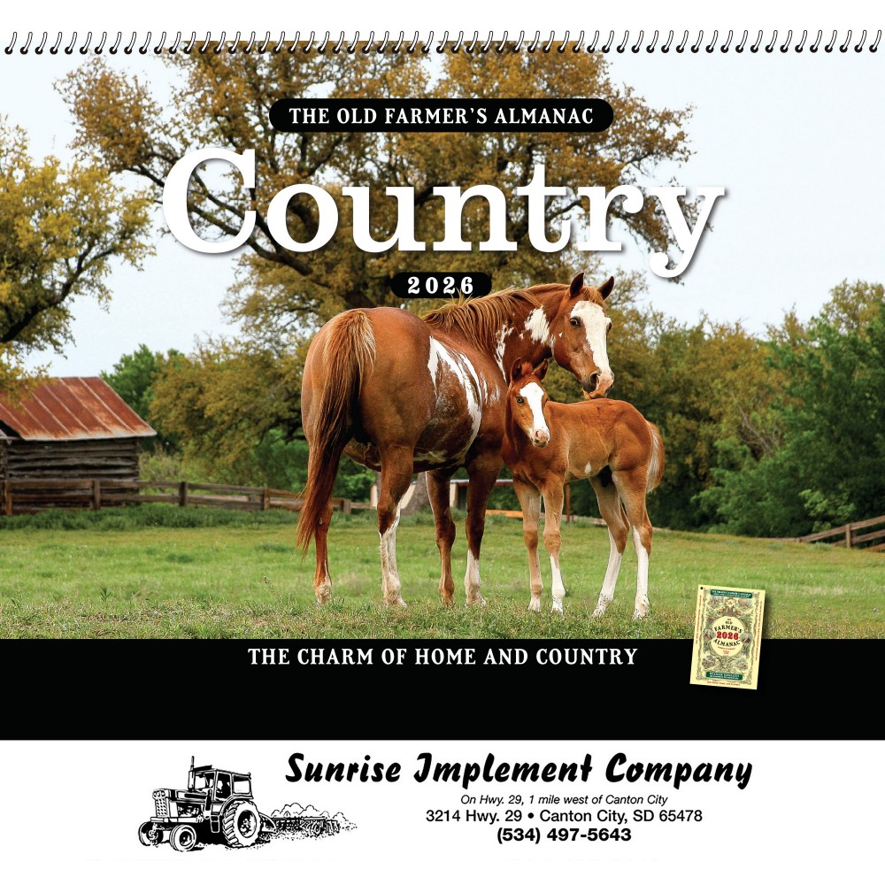 The Old Farmer's Almanac Country: 2026 Spiral Bound Logo Printed The Old Farmer's Almanac Country: 2026 Spiral Bound Logo Printed