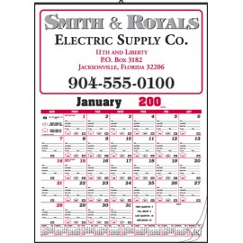 Contractor's Bid 12 Sheet Calendar w/Memo Panel Custom Imprinted  Contractor