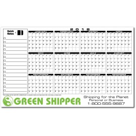 Premium Plastic Write-on/ Wipe-off Year-at-a-Glance Calendar (Horizontal) Custom Imprinted