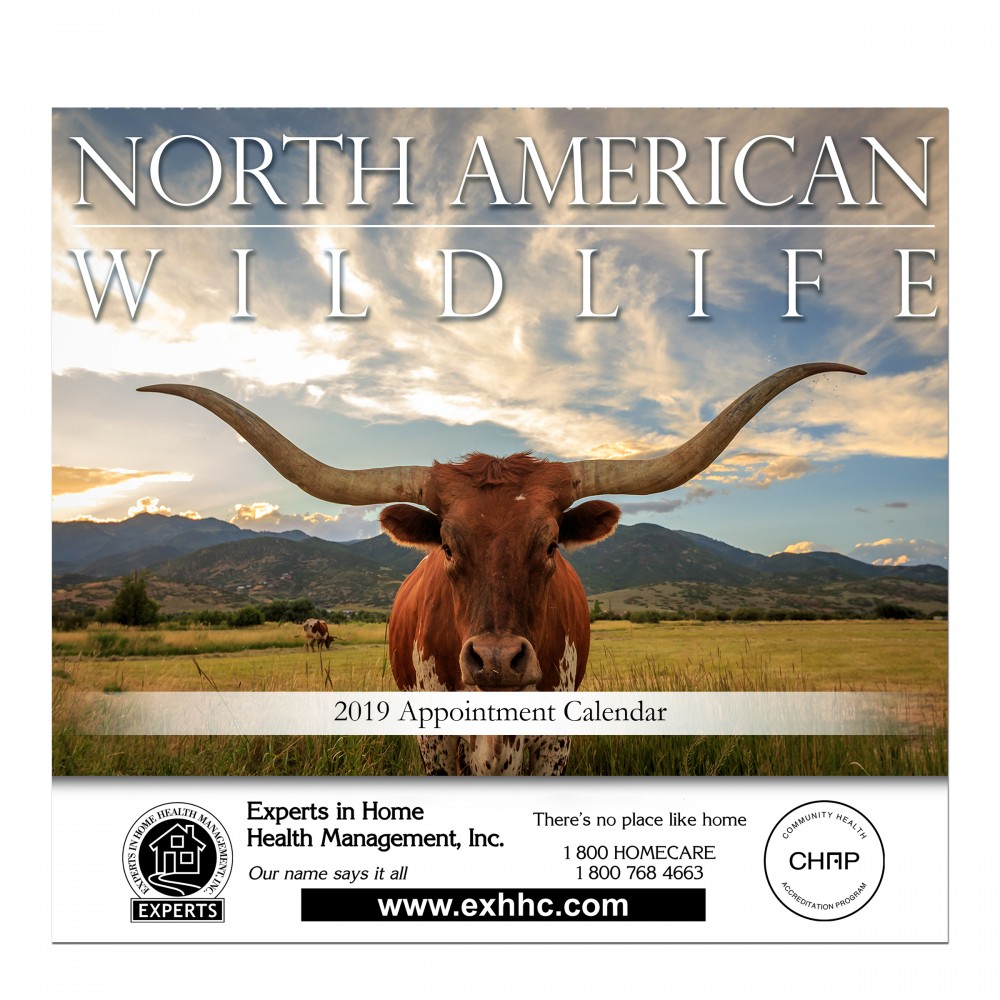 Stapled Wall Calendar (North American Wildlife) Logo Printed