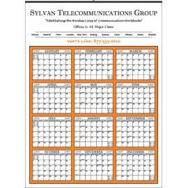 Custom Imprinted Yearly Calendar w/Colored Border (19 " x 26")