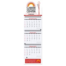 Custom Imprinted Small Three Month At A Glance Calendar w/Apron (6"x20")  Custom Imprinted Small Three Month At A Glance Calendar w/Apron (6"x20")