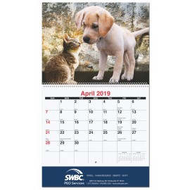 Furever Friends Monthly Wall Calendar w/Coil Binding (10 5/8"x18") Custom Printed